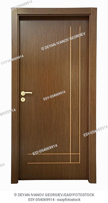 Wooden new classic door white isolated