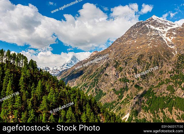 Summer Matterhorn mountain view (Alps, Switzerland, Zermatt outskirts)