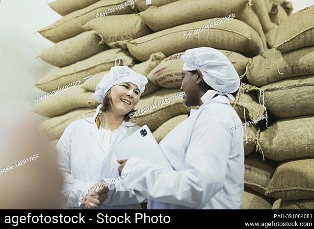 Annalena Baerbock (Alliance 90/The Greens), Federal Foreign Minister, photographed during a visit to the Solino/Tarara coffee roastery in Addis Ababa