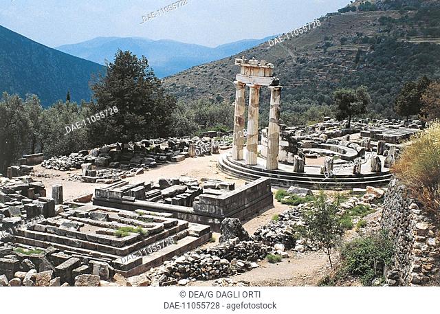 Greece - Central Greece - Delphi (UNESCO World Heritage Site, 1987). Tholos. 4th century b.C