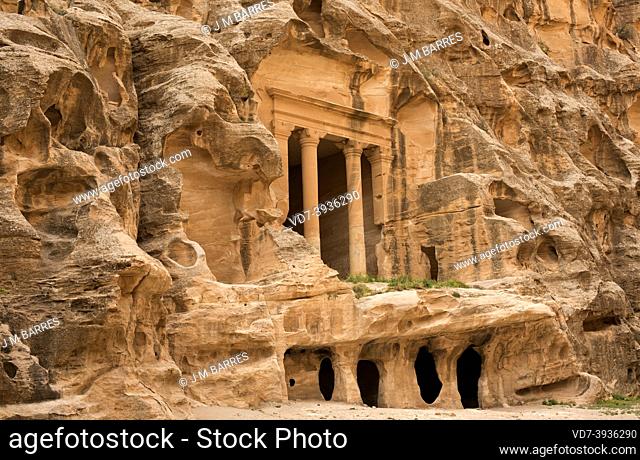 Siq al-Barid or Little Petra (UNESCO World Heritage). Triclinium. Al-Baydha, Jordan