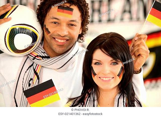 German couple supporting their national team