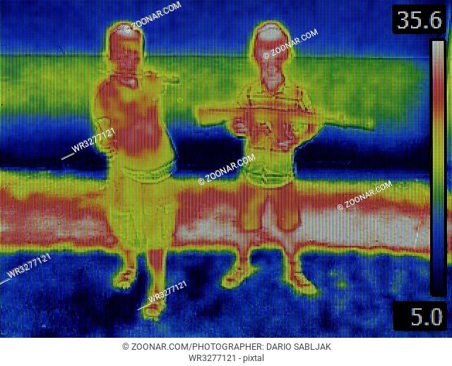 Infrared Camouflage Thermal Imaging Thermogram. Invisible Imprint