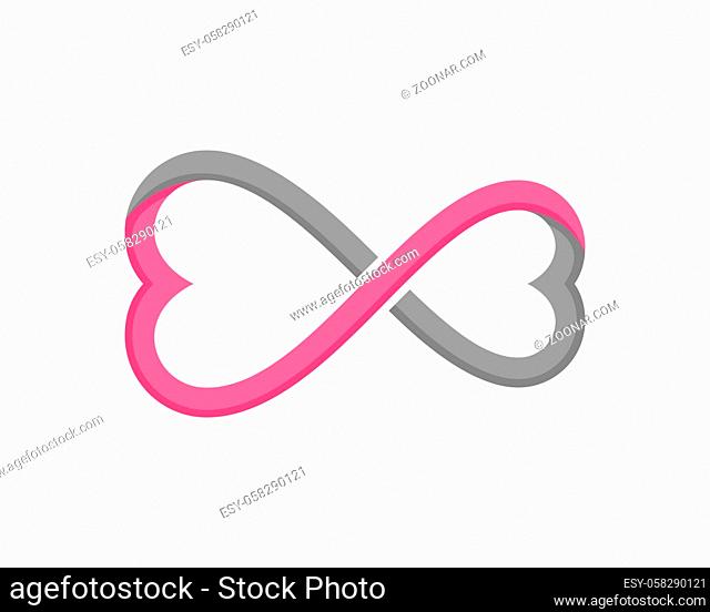 Infinity loop with love shape logo