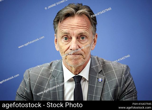 Holger Muench, President of the Federal Criminal Police Office (BKA), taken during the federal press conference on the subject of domestic violence and the...
