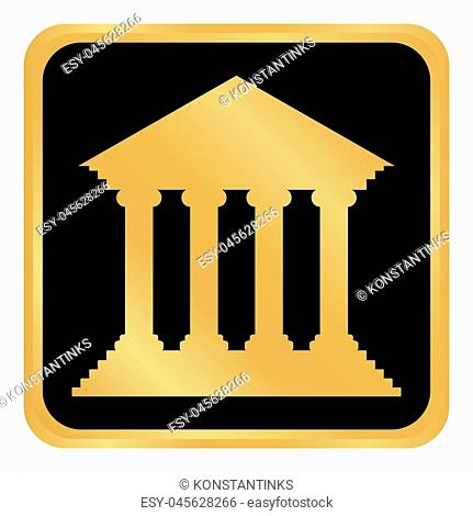 Bank button on white background. Vector illustration