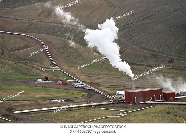 Krafla Geothermal Station, Krafla Volcanic Zone, Myvatn lake, Iceland