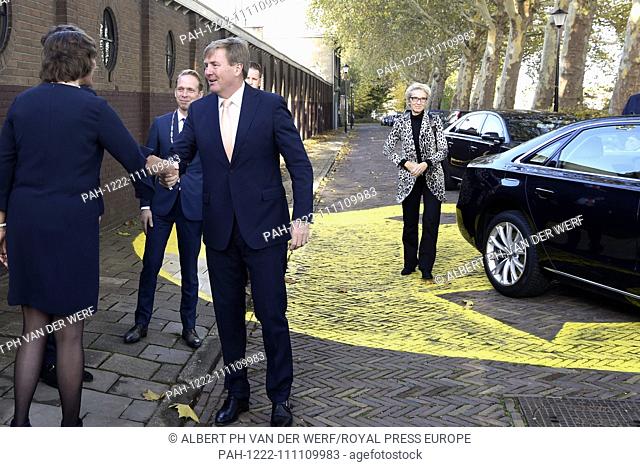 King Willem-Alexander of The Netherlands arrives at the Gelderlandfabriek in Culemborg, on November 8, 2018, for a workvisit to the foundation Jobhulp