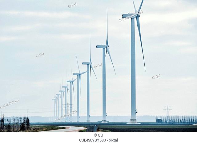 Wind farm, Almere, Flevoland, Netherlands