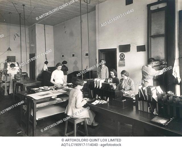 Photograph, Processing Lab, Perth, Western Australia, 1935, Black and white photograph of the Kodak Australasia Pty Ltd processing lab, likely on Hay Street