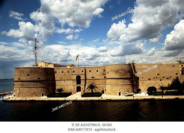 Aragonese castle, or Castel Sant'Angelo, 15th century, Taranto, Apulia, Italy