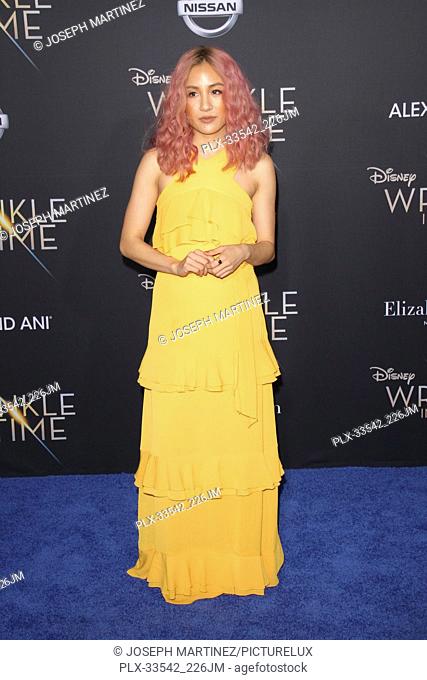 Constance Wu at the World Premiere of Disney's ""A Wrinkle In Time"" held at the TCL Chinese Theatre in Hollywood, CA, February 26, 2018