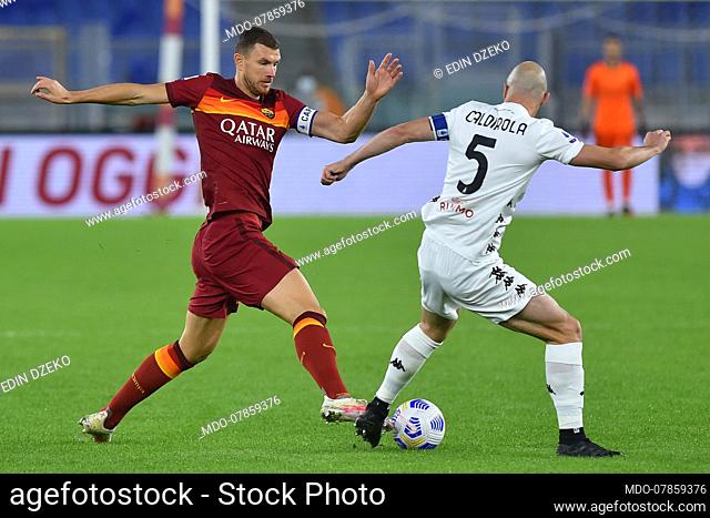 Roma footballer Edin Dzeko during the match Roma-Benevento in the Olimpic stadium. Rome (Italy), October 18th, 2020