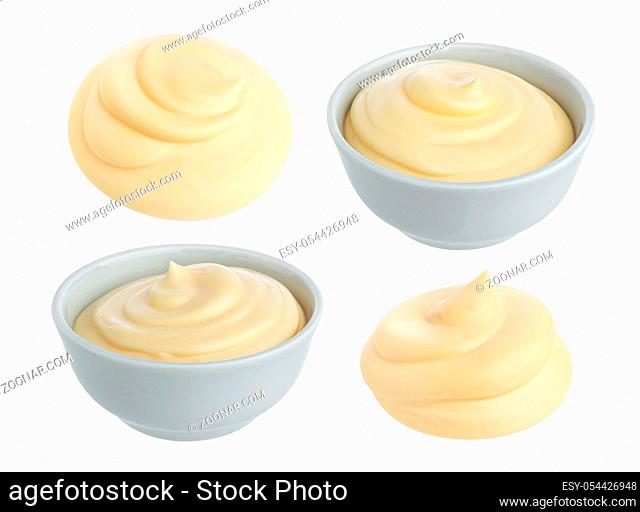 Mayonnaise isolated on white background with clipping path. Collection