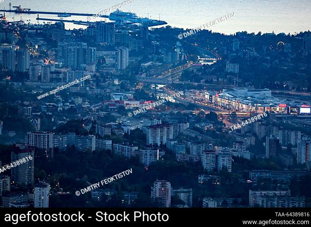 RUSSIA, SOCHI - NOVEMBER 4, 2023: A view of central Sochi from Mount Piket. Dmitry Feoktistov/TASS