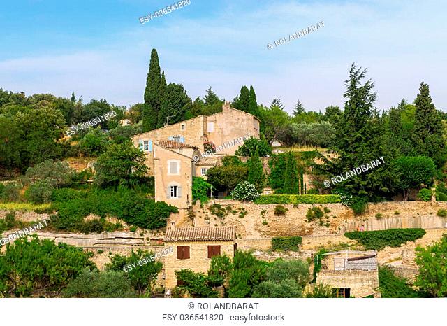 Bonnieux charming old small village and church the Provence region of France