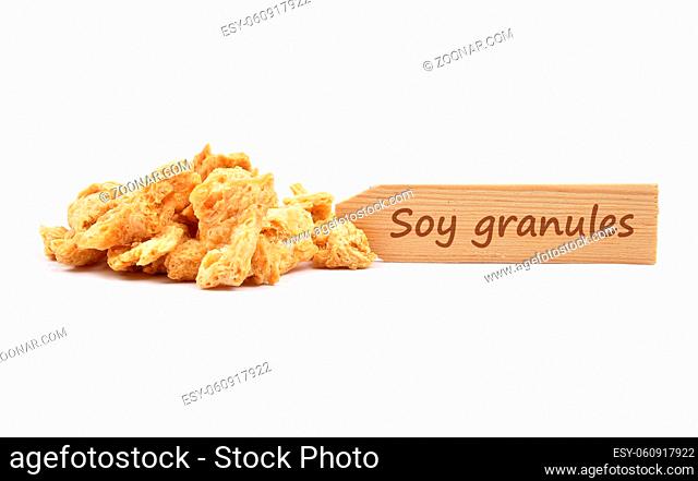 Sojagranulat - Soy granules at plate