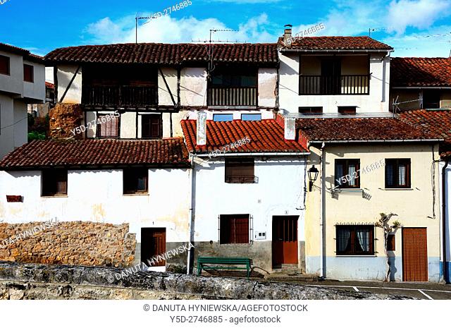 architecture of old town of Covarrubias, Ruta del Cid, Burgos province, Castilla-León, Castile and León, Castilla y Leon, Spain, Europe