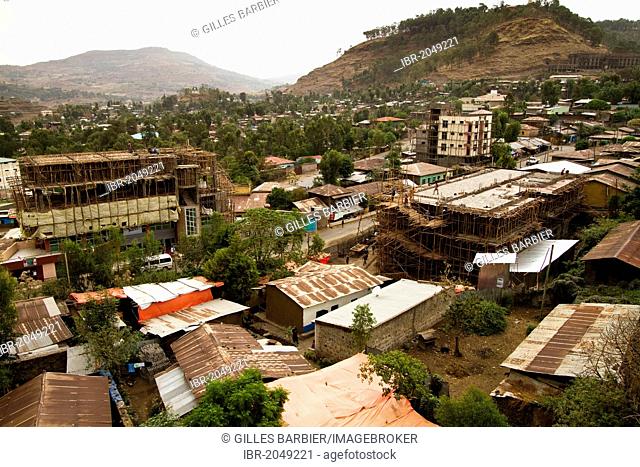 Roof top view of Gonder, Ethiopia, Africa