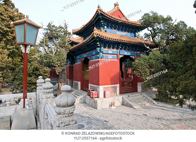 Stone tablet pavilions in The Temple of Confucius at Guozijian Street in Beijing, China