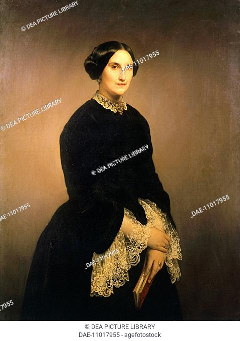 Giuseppina Negroni Prati Morosini, ca 1853, by Francesco Hayez (1791-1882), oil on canvas, 120x94 cm.  Milan, Pinacoteca Ambrosiana (Art Gallery)