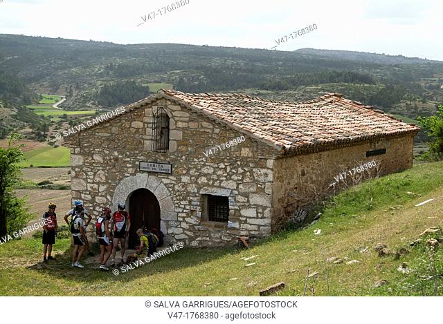 Hermitage of the Virgen del Carmen Frias, Frias de Albarracin, Albarracin Mountains, Sierra de Alvarracin, Universal Mounts, Teruel, Spain, Europe