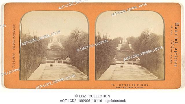 Le Chateau de St. Cloud, Cote du Parc Public; A. Hanriot (French, active 1880s); 1860s; Hand-colored Albumen silver print