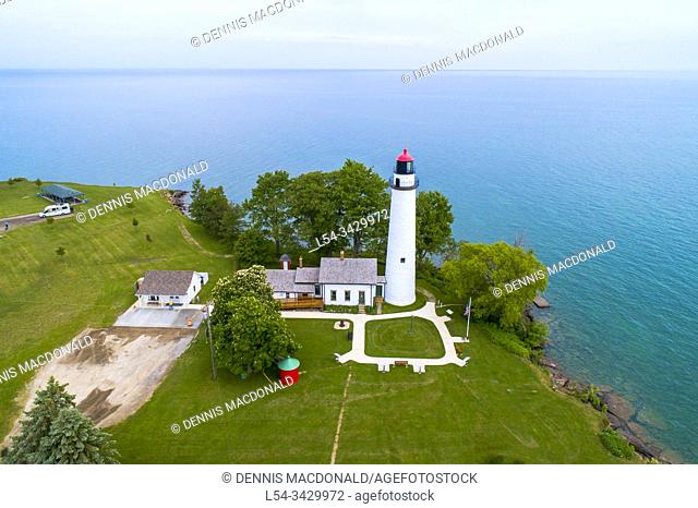 POINTE AUX BARQUES LIGHTHOUSE at Port Austin Michigan in Michigans thumb