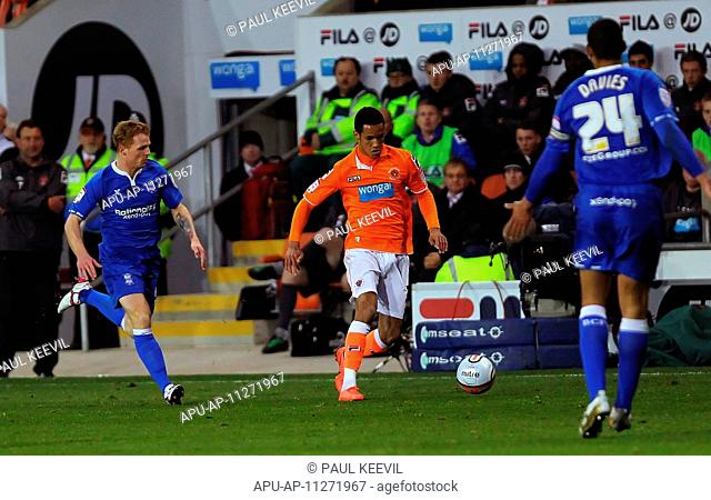 04 05 2012 Blackpool, England Blackpool v Birmingham City Blackpool English Midfielder Tom Ince in action during the NPower Championship Play Off game played at...
