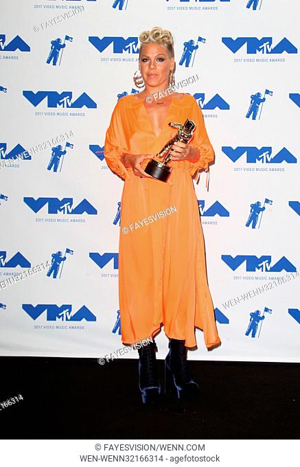 MTV Video Music Awards (VMA) 2017 Press Room, held at the Forum in Inglewood, California. Featuring: Pink Where: Inglewood, California
