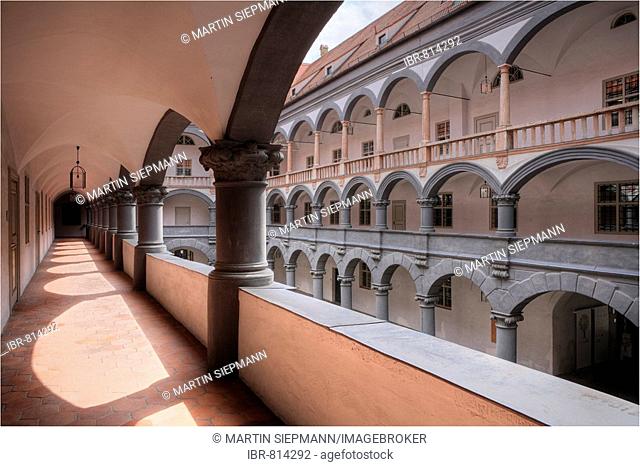 Inner courtyard of the Ehemaliges Hauptmuenzamt, former main mint, historic city centre, Munich, Bavaria, Germany, Europe