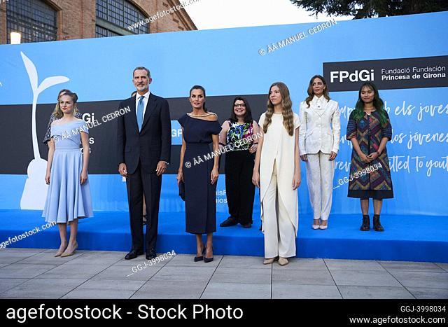 King Felipe VI of Spain, Queen Letizia of Spain, Crown Princess Leonor, Princess Sofia attends Fundacion Princess of Girona Awards Ceremony at Water Museum...