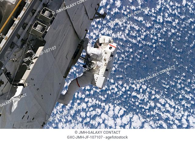 It was installation day on the International Space Station on Sept. 12, 2006. The Atlantis and Expedition 13 crews worked on attaching the P3P4 truss during the...