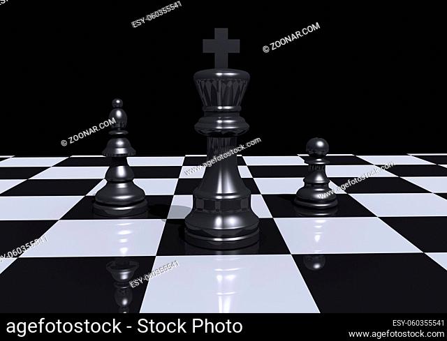 chess pawn chessmen boardgame figures 3d illustration