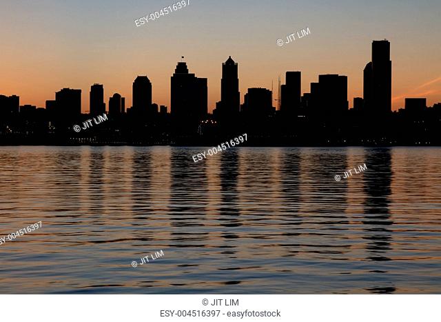 Seattle Downtown Skyline Silhouette