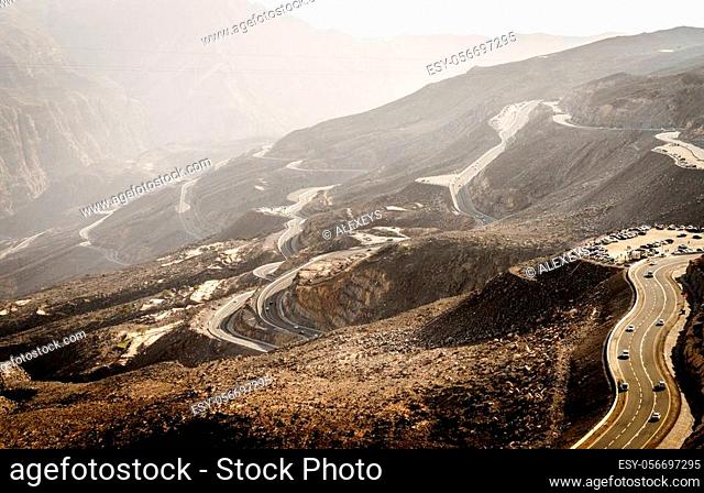 Mountain road on Jebel Jais in Ras Al Khaimah, UAE