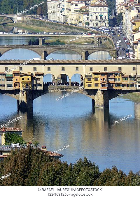 Florence Italy  Ponte Vecchio on the Arno River in Florence