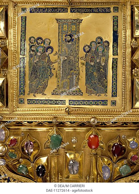 The Incredulity of St Thomas, Pala d'Oro (Golden Pall) altarpiece, St Mark's Basilica, Venice. Goldsmith art, Italy, 12th-14th century. Detail