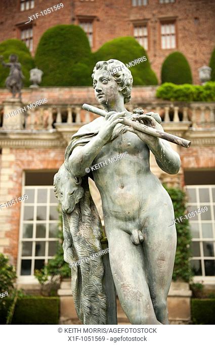One of the lead statues in the grounds of Powis Castle, welshpool, Powys, WALES, UK