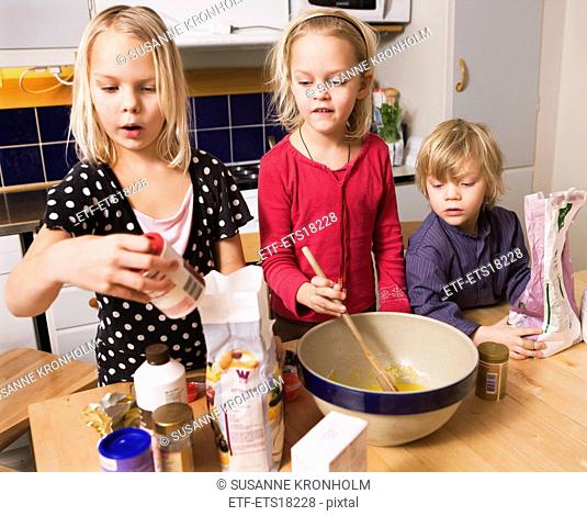 Children baking, Sweden