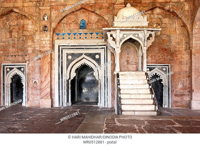 Interior view of jama masjid , Mandu , Dhar , Madhya Pradesh , India