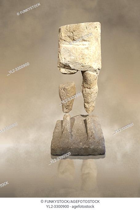 9th century BC Giants of Mont'e Prama Nuragic stone statue of a warrior, Mont'e Prama archaeological site, Cabras. Museo archeologico nazionale, Cagliari, Italy