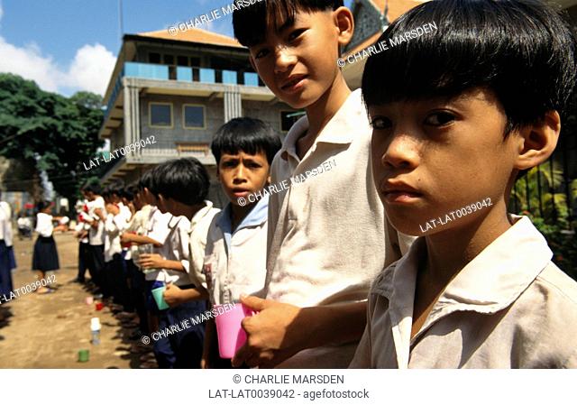 The constitution of Cambodia now promotes free compulsory education for nine years, guaranteeing the universal right to basic quality education