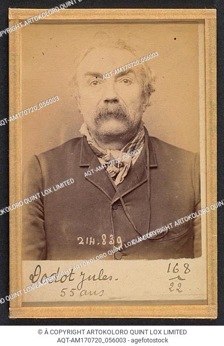 Dodot. Ã‰mile (ou Jules). 55 ans, nÃ© Ã  Paris Ier. Cordonnier. Anarchiste. 27/2/94. , 1894, Albumen silver print from glass negative, 10.5 x 7 x 0
