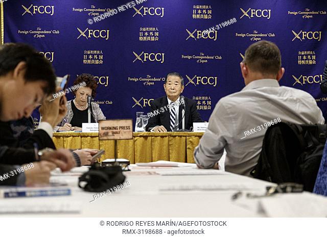 December 18, 2018, Tokyo, Japan - Ex-Tokyo Governor Shintaro Ishihara attends a news conference at The Foreign Correspondents’ Club of Japan