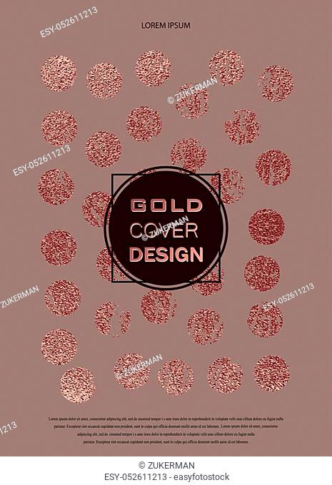 Rose quartz glossy background. Metallic texture. Gold Pink metal. Trendy template for New Year, Wedding, Birthday, Flyers, Logo Banners Party Invitation card