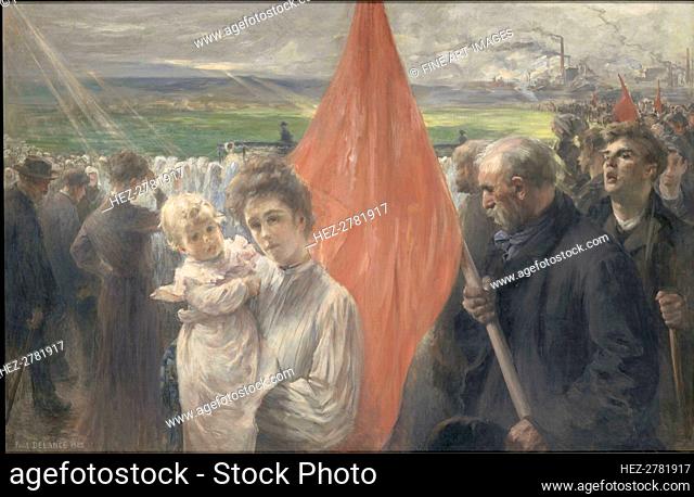 A Strike at Saint-Ouen, 1908. Creator: Delance, Paul-Louis (1848-1924)