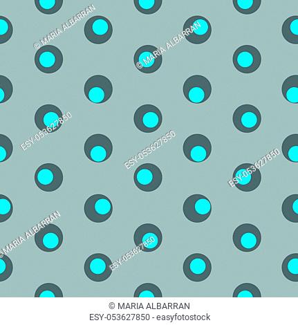 Blue and black polka dot abstract seamless pattern on a dark background. Vector illustration