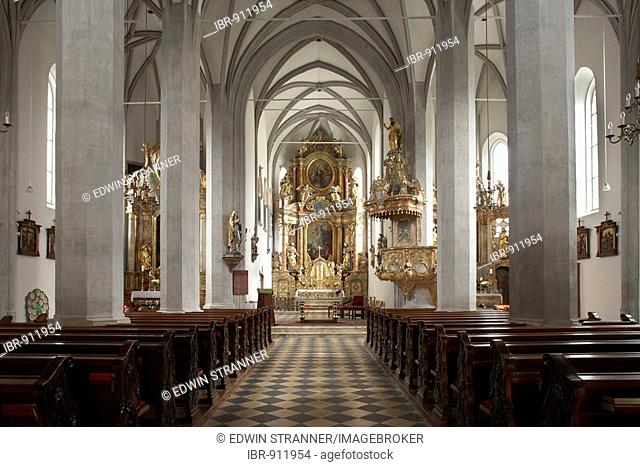 Interior, Town Parish Church of Gmuend, in Kaernten, Liesertal, Austria, Europe