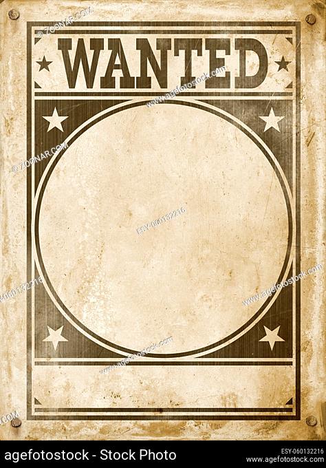 Wanted poster isolated on grunge background